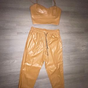 Faux Leather Matching Set